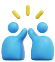 3D icon of two people giving a high five